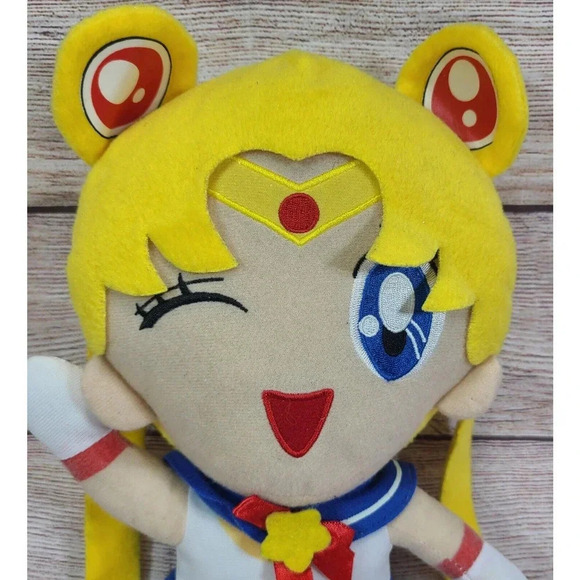 FW Plush Sailor Moon Stuffed Toy Doll Winking Yellow Blue Red 13" 2008 - Picture 2 of 5